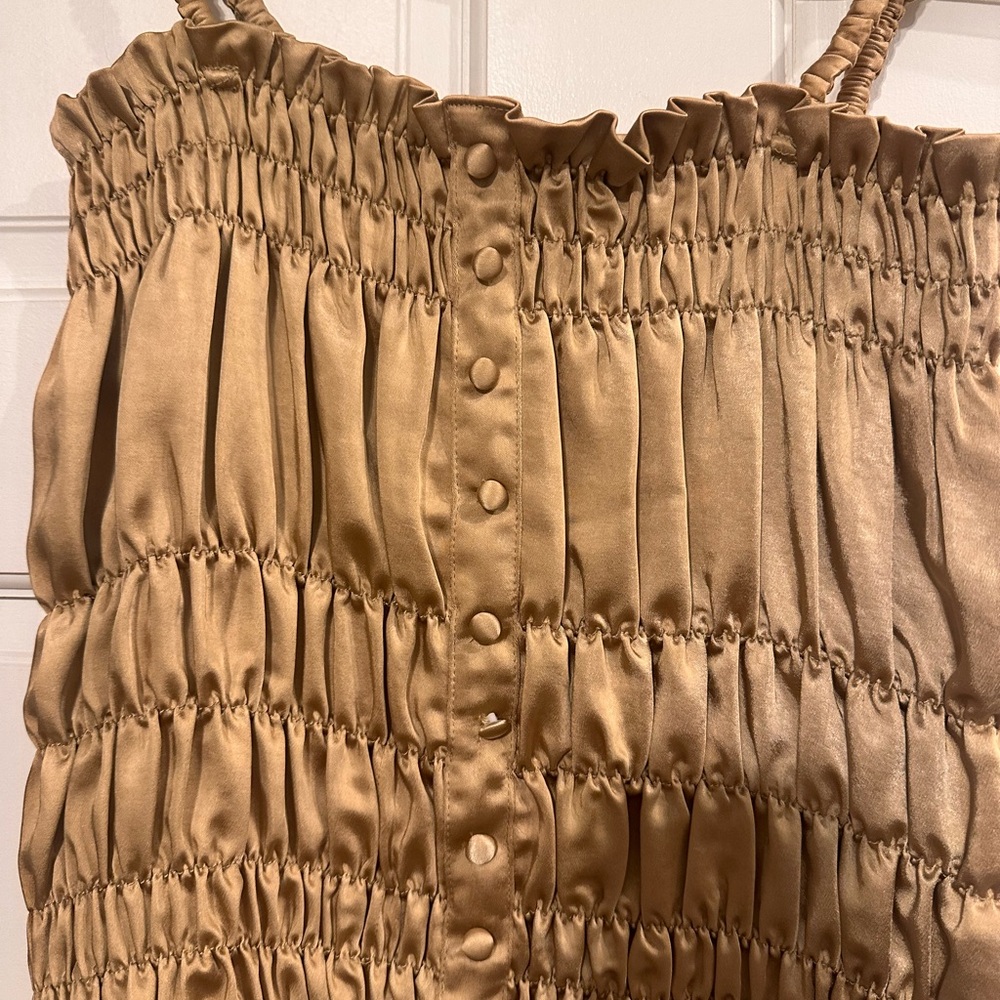 Line & Dot Gold Ruched Top - Picture 3 of 5